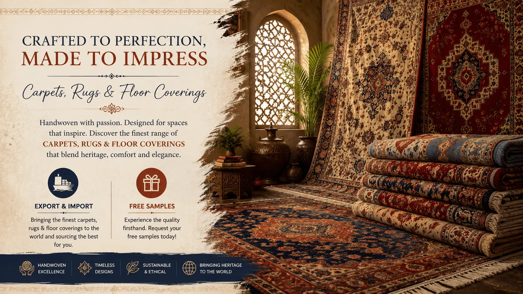 Trade Horizon Wooden Handicraft Items Export Banner