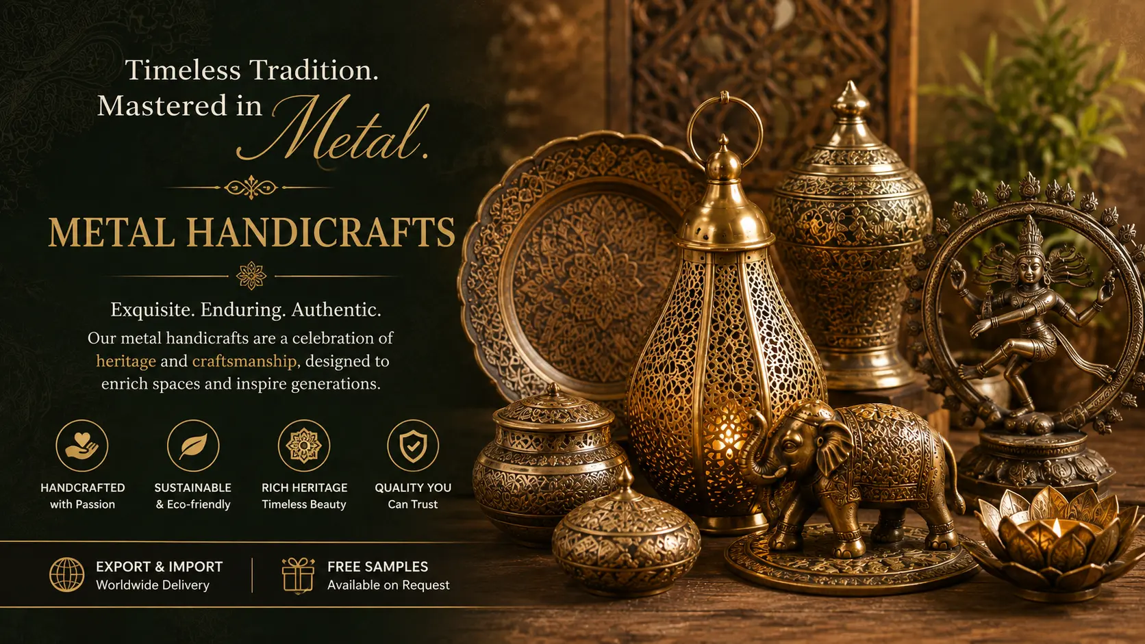 Trade Horizon Metal Handicraft Items Export Banner
